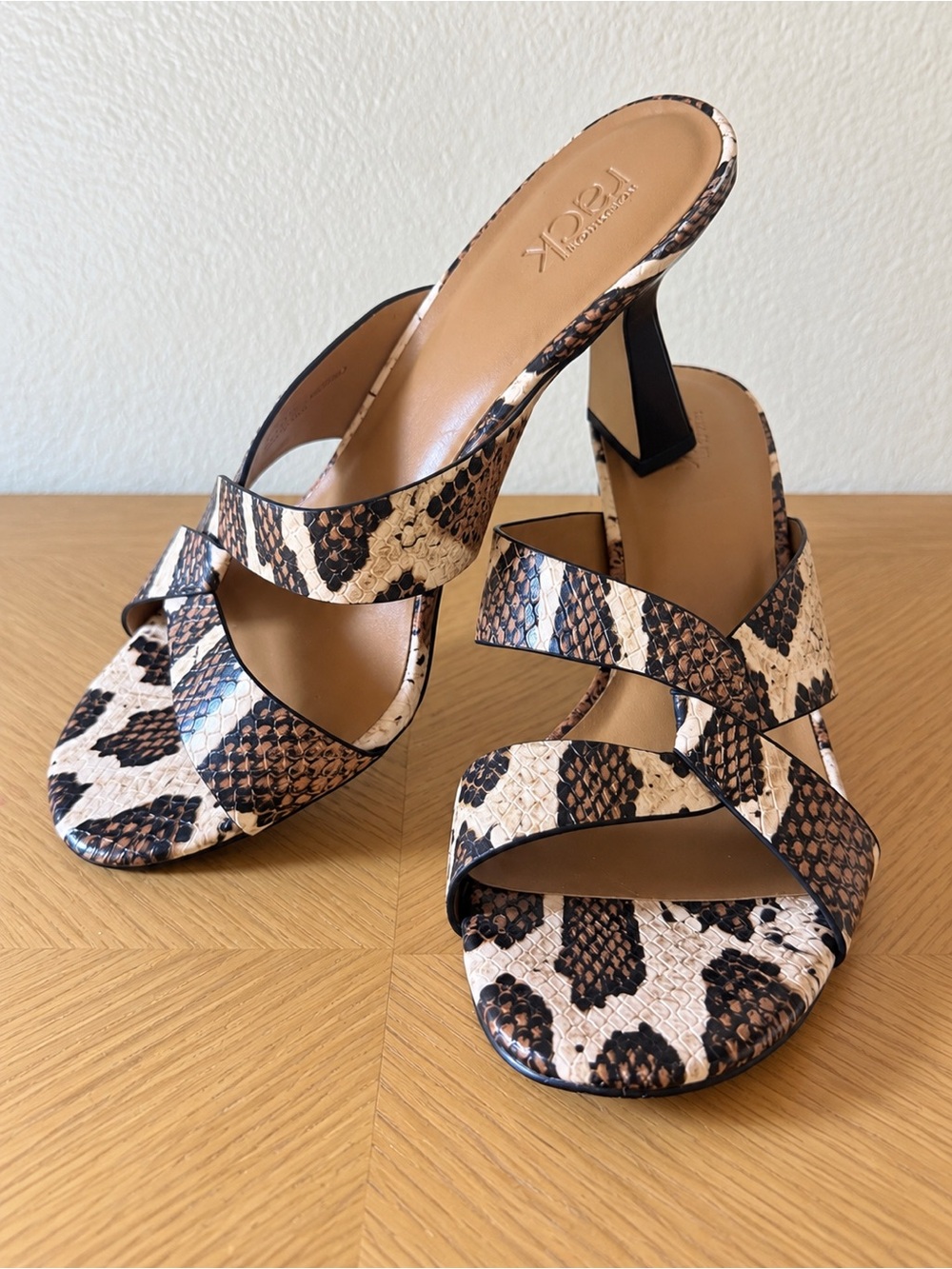 Nordstrom Rack Snake Print Strappy Heeled Sandals - Size: 7M